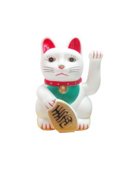 CHAT PORTE BONHEUR PETIT (BLANC)